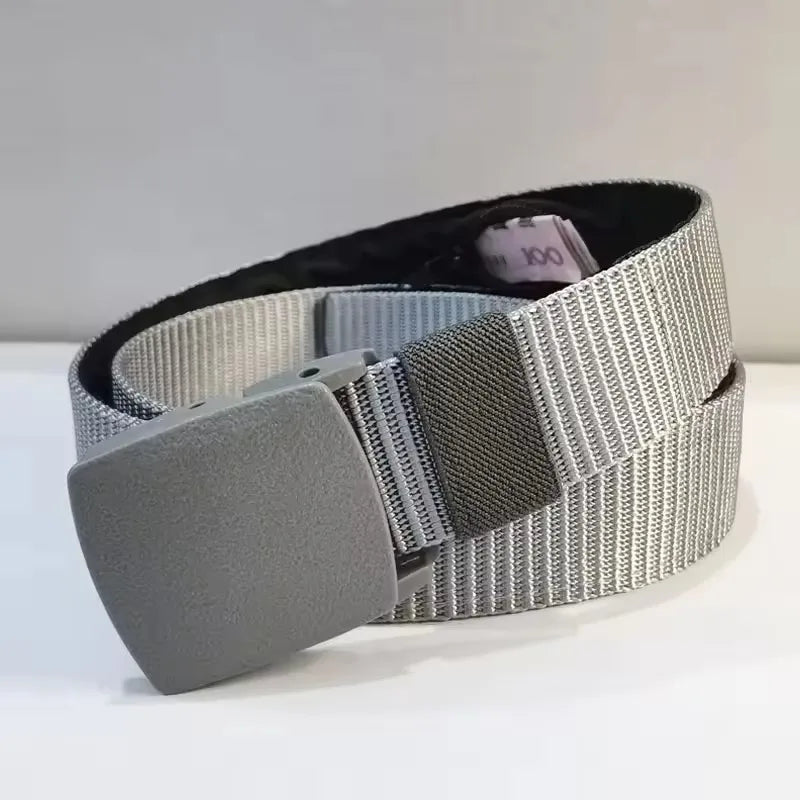 Light grey hidden money belt for travel with secret zip pocket and buckle