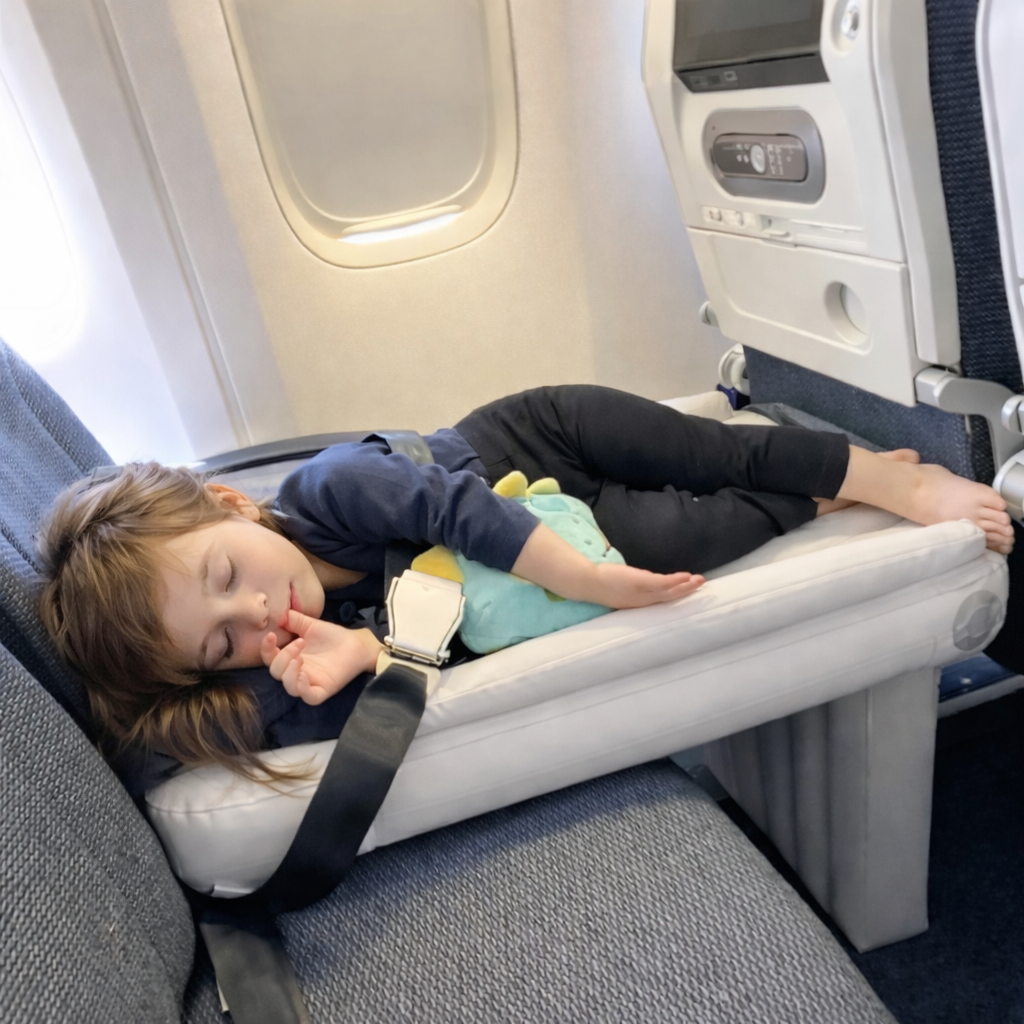 Toddler airplane travel bed inflatable kids sleep bed on plane seat