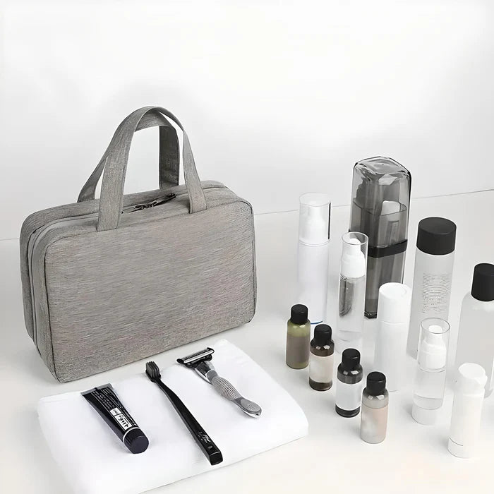 Large hanging toiletry bag waterproof travel organiser grey multi-compartment Australia