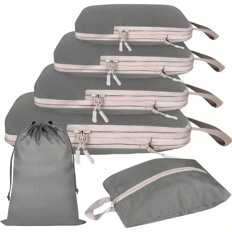 LitePack packing cubes side view compressed expanded double zip organiser