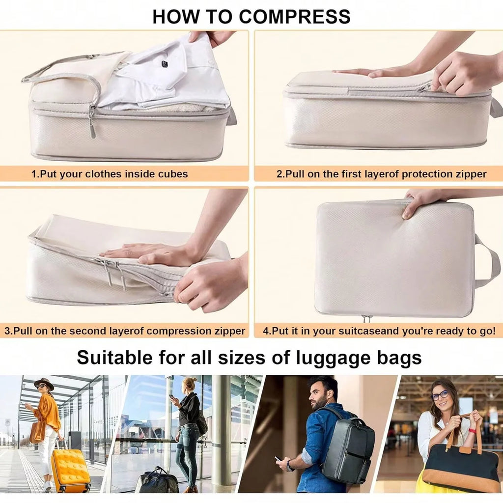LitePack™ 4/6pcs Packing Cubes – size comparison