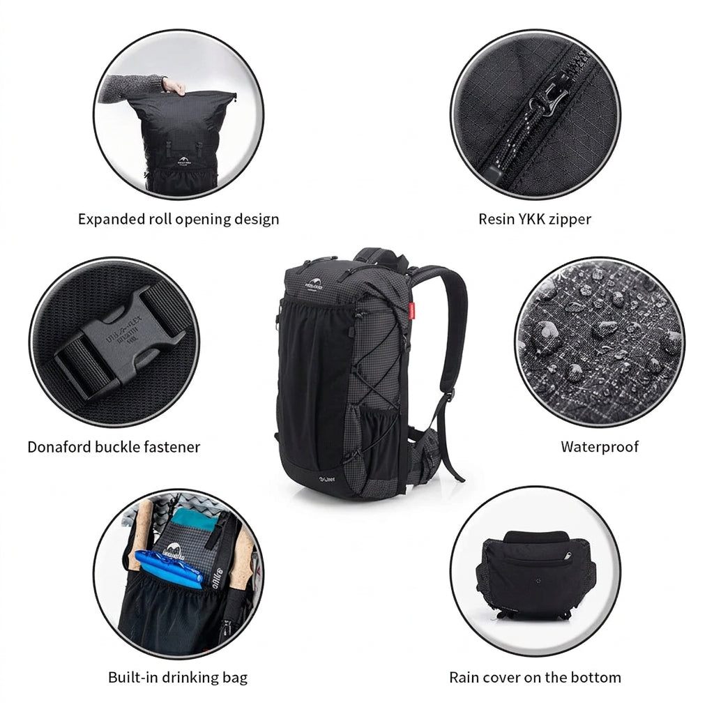 Trip Topp Naturehike 60 5L hiking backpack packed for multi-day outdoor adventure