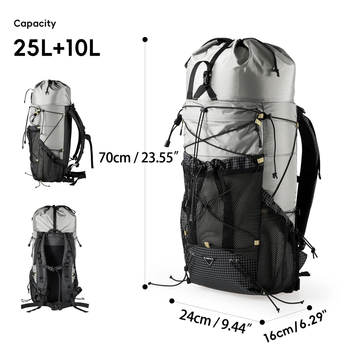 NomadPeak™ Ultralight Hiking & Climbing Backpack – back view