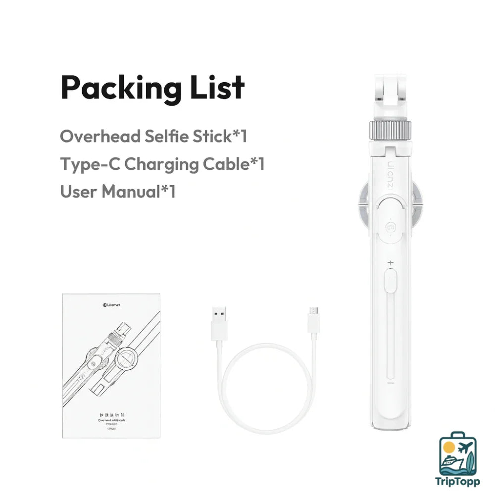 Product image page of Selfie Stick 1.44M with MagSafe Clamp ompact foldable MagSafe selfie stick white