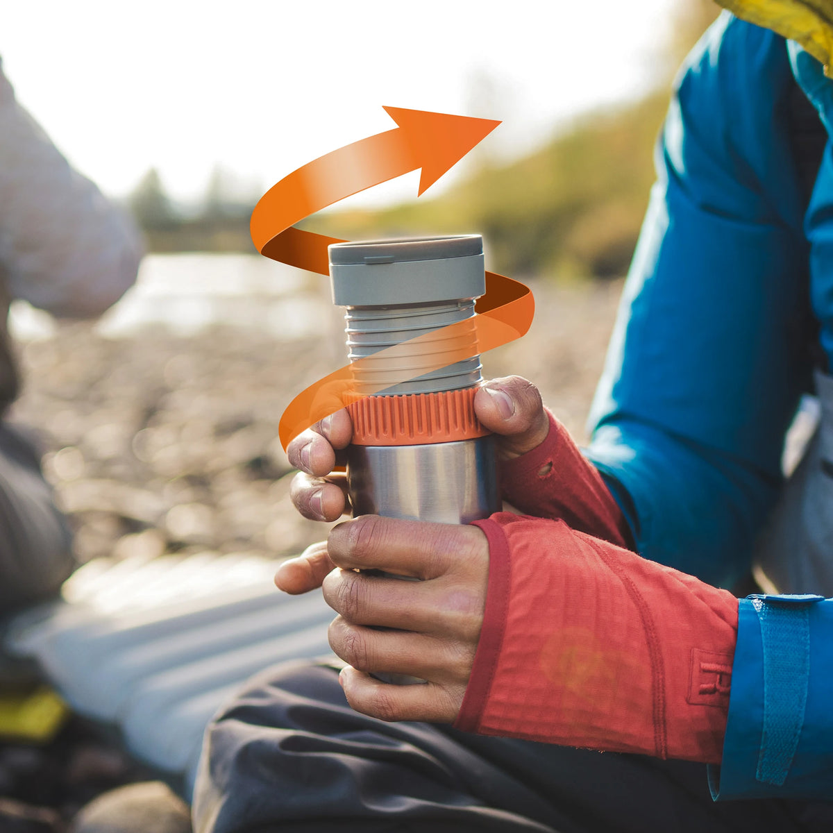 vacuum pressure coffee maker in use brewing fresh coffee while travelling Australia