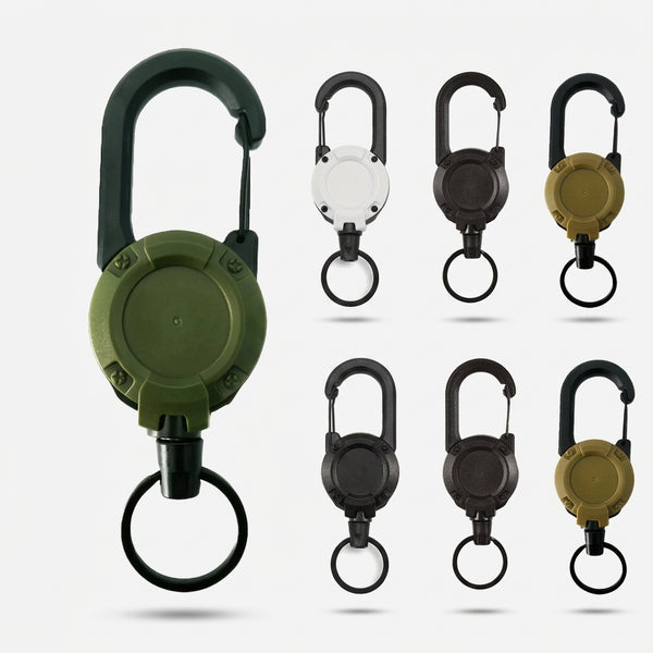 ReelKey Retractable Keychain with Carabiner Clip – Heavy Duty Key Reel