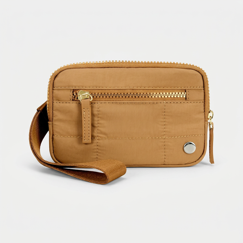 RFID wallet wristlet with secure wrist strap and compact design on white background - travel bag