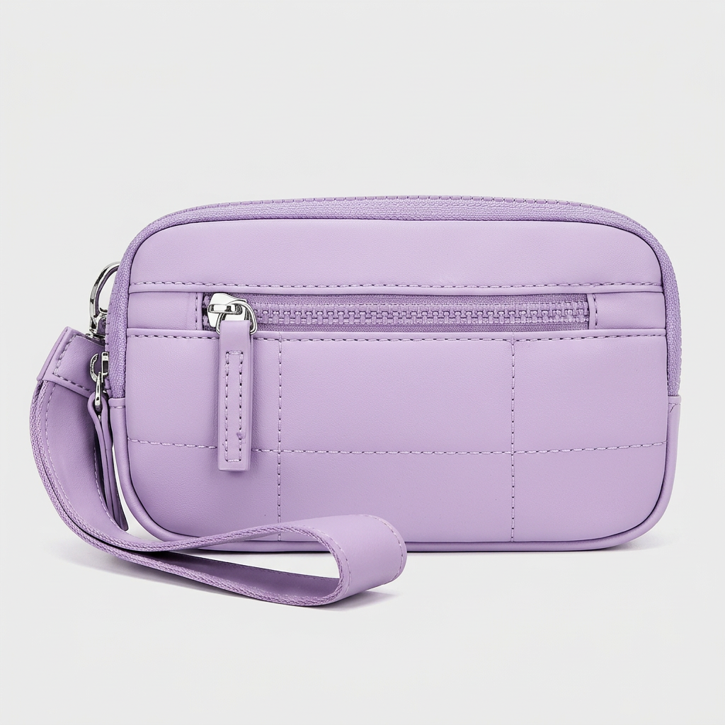 RFID wallet wristlet with secure wrist strap and compact design on white background - travel gear