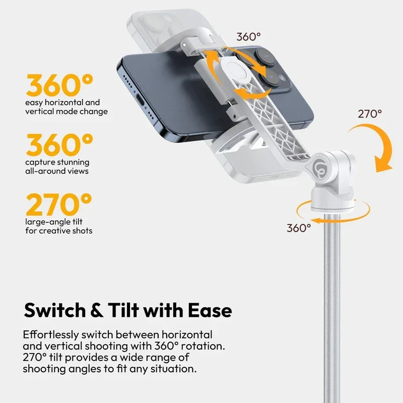 Selfie Stick 1.44M with MagSafe Clamp angles - travel accessories Australia