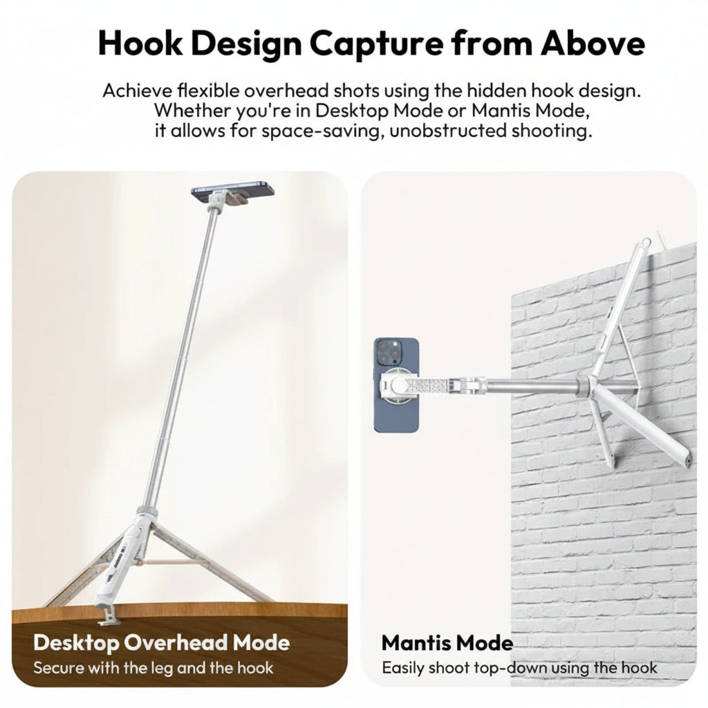 Selfie Stick 1.44M with MagSafe Clamp Portable 1.44M MagSafe selfie in the wall - premium travel gear
