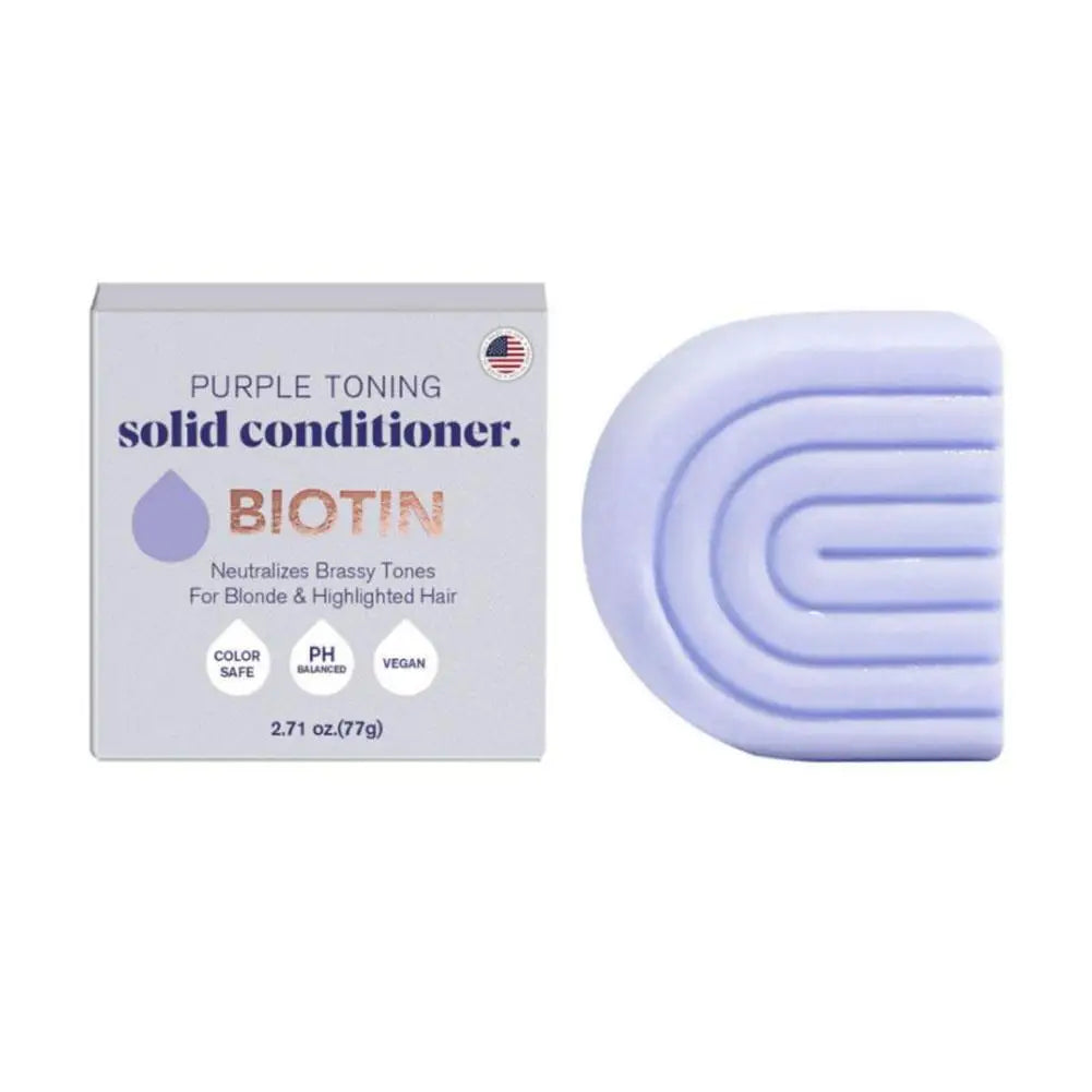Product image Purple toning solid conditioner with packaging on a white background