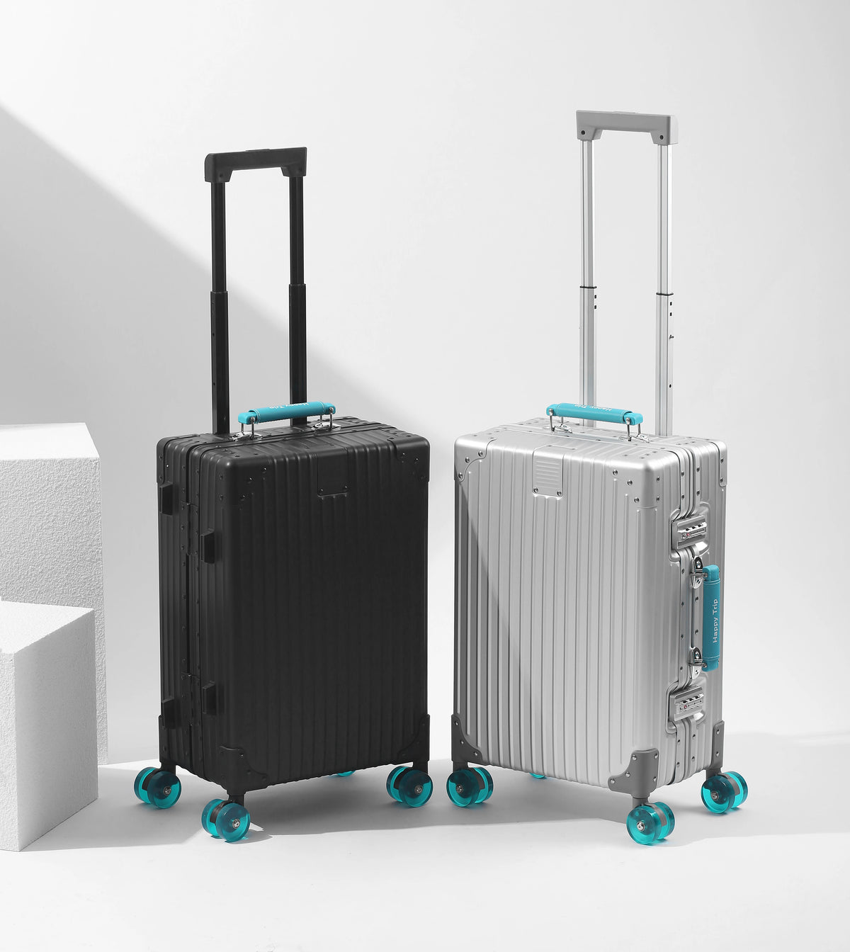 Colourful Spinner Suitcase with TSA Lock – back view