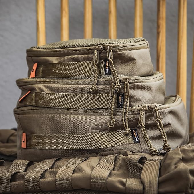 TactiPack 3-piece travel organiser pouch set stacked in three sizes