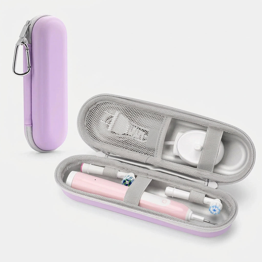 BrushSafe compact toothbrush organiser white waterproof PU exterior front view