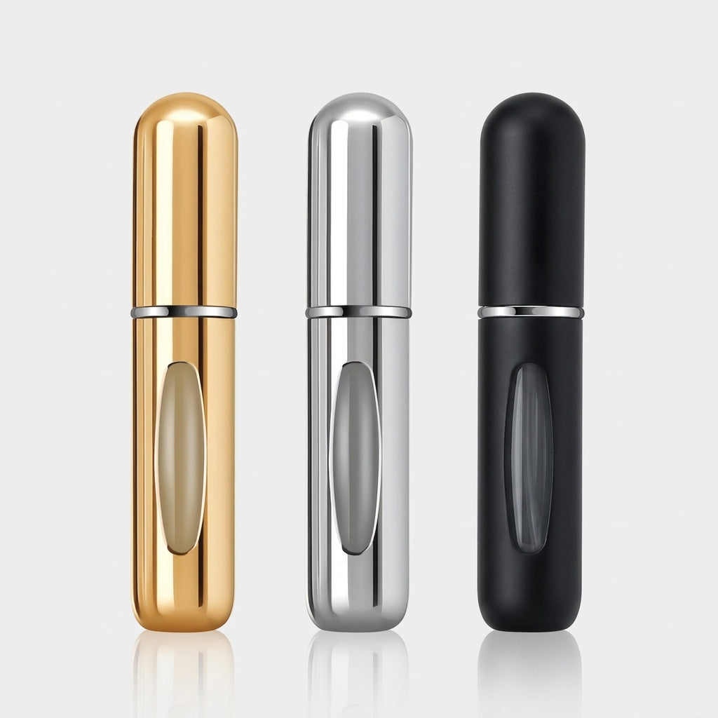 5ml aluminium refillable perfume atomizer travel spray bottle black silver gold Australia