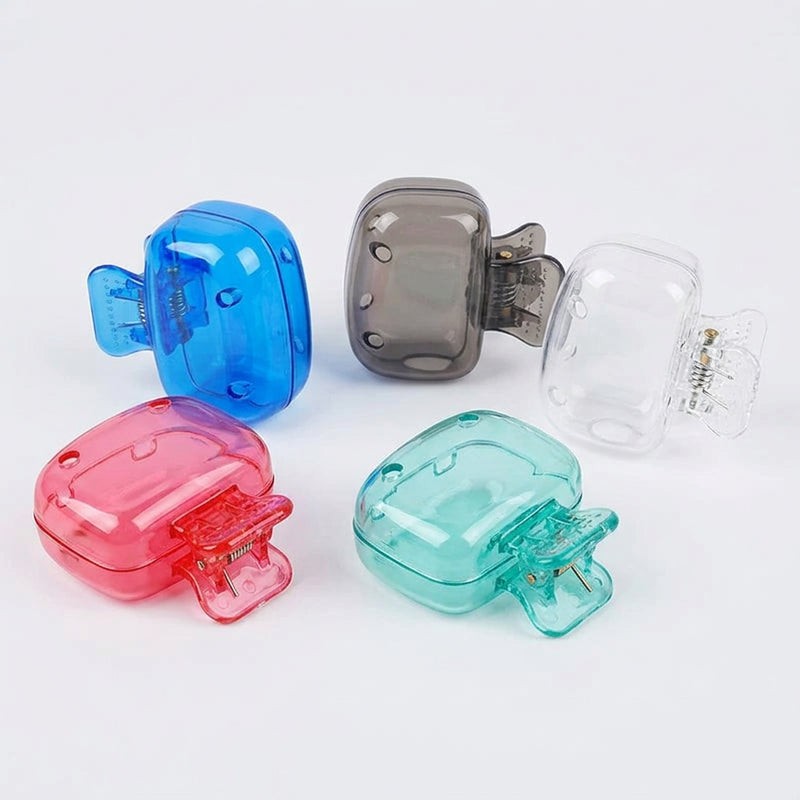 Travel toothbrush head cover hygienic protective cap blue pink clip-on brush protector