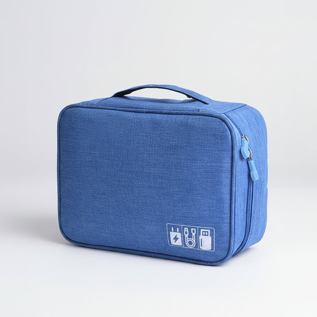 TripTech Organizer Large Bag shown from the side, highlighting its compact travel-friendly design - travel essentials