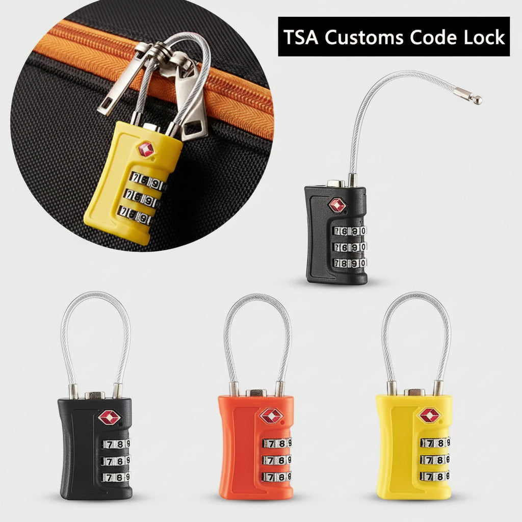Close-up of the TSA 3 digits Lock showing key features and build quality - travel security accessories