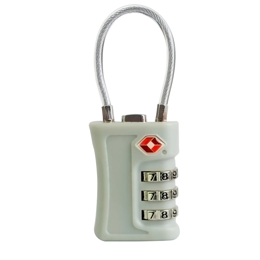 TSA 3 digits Lock packed in a carry-on bag, ready for the next trip - travel essentials