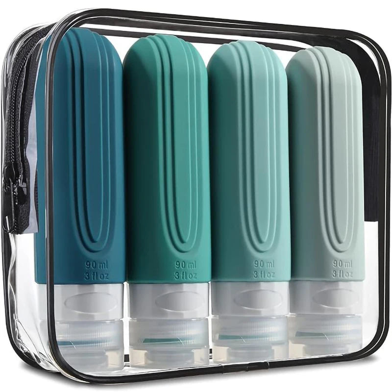 PackBottle 4-pack travel bottles set toiletry carry-on TSA approved colours
