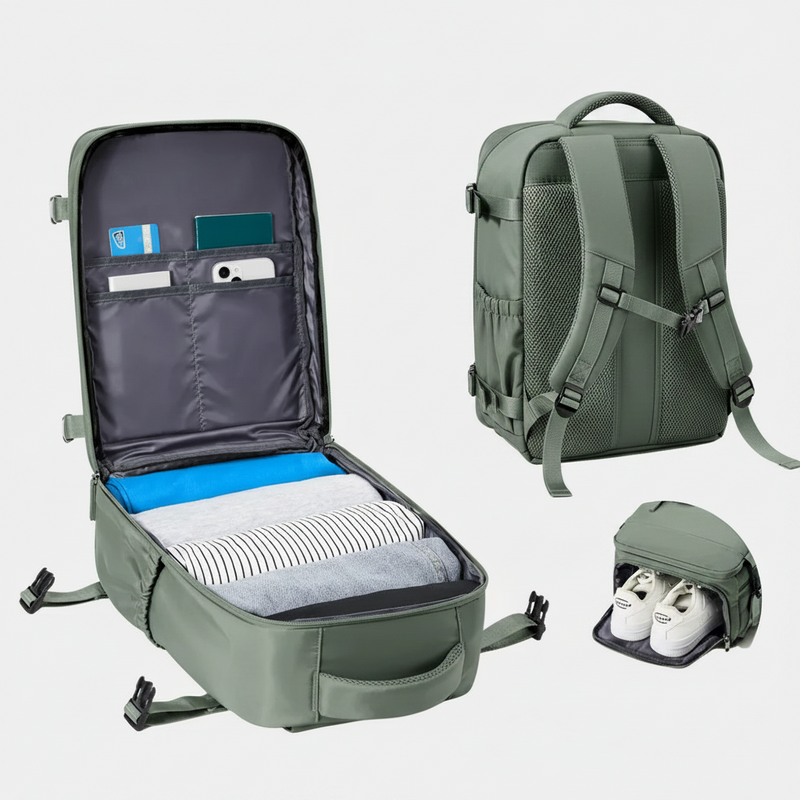 Urban Trip BackPack packed and ready, ideal for carry-on travel - travel gear, perfect for Australian travellers