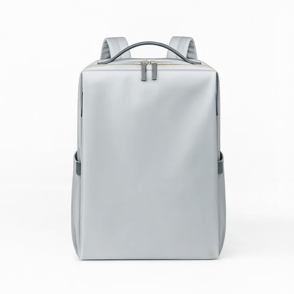 Gray backpack on a white background with 'Modern Gray' label Lightweight compact laptop backpack for work and travel